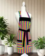Watercolor Rainbow Stripes Unisex Apron