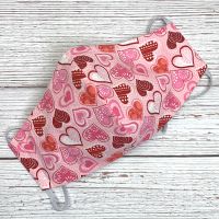 Glitter Hearts on Pink Face Mask